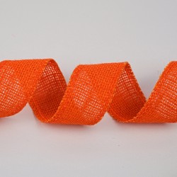 Oranžová lněná stuha 4cm / 25m
