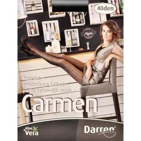 Carmen - luxusní společenské punčochové kalhoty se vzorem, s Aloe Vera