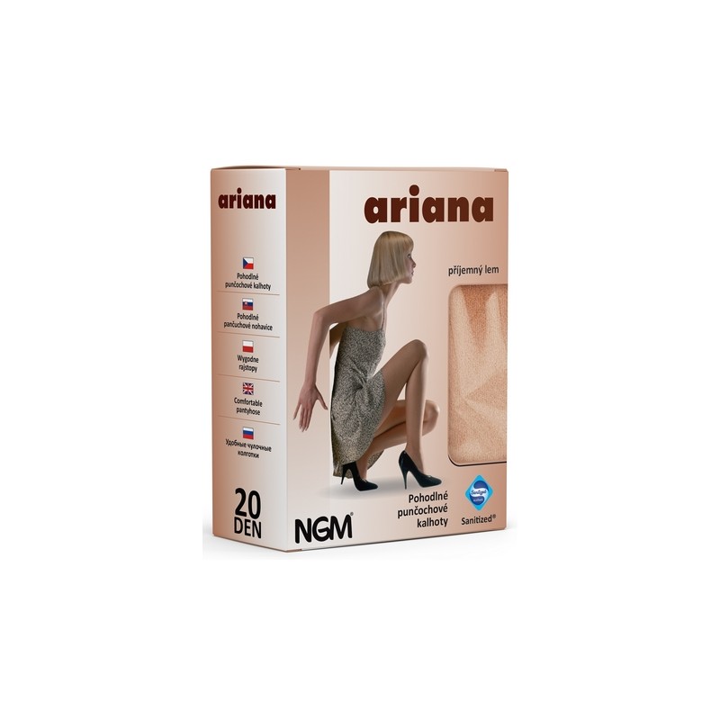 Ariana -  pohodlné punčochové kalhoty bez klínku se zesílenou špičkou a sedem, s antimikrobiální úpravou Sanitized