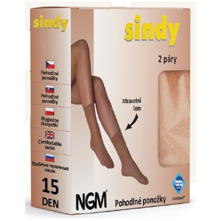 Sindy - velmi jemné silonové ponožky se zdravotním lemem, 2 páry