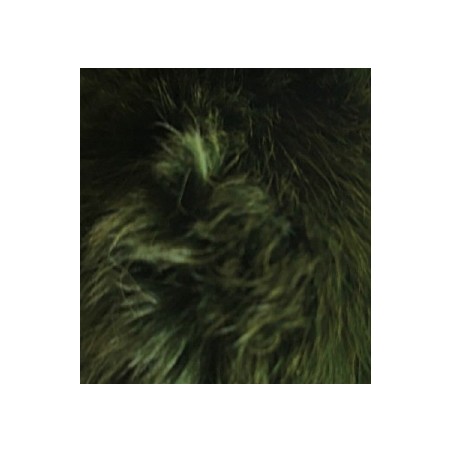 Bambule 6-7cm králičí kožešinová tmavě zelená s poutkem