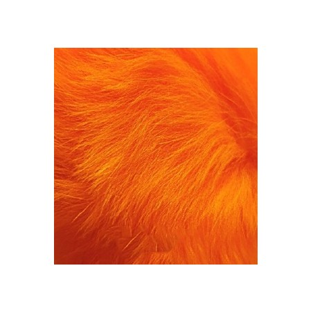 Bambule 6-7cm králičí kožešinová oranžová s poutkem