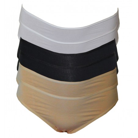 Dívčí bavlněné bokové kalhotky 2You - set 6ks, bílé, tělové, černé