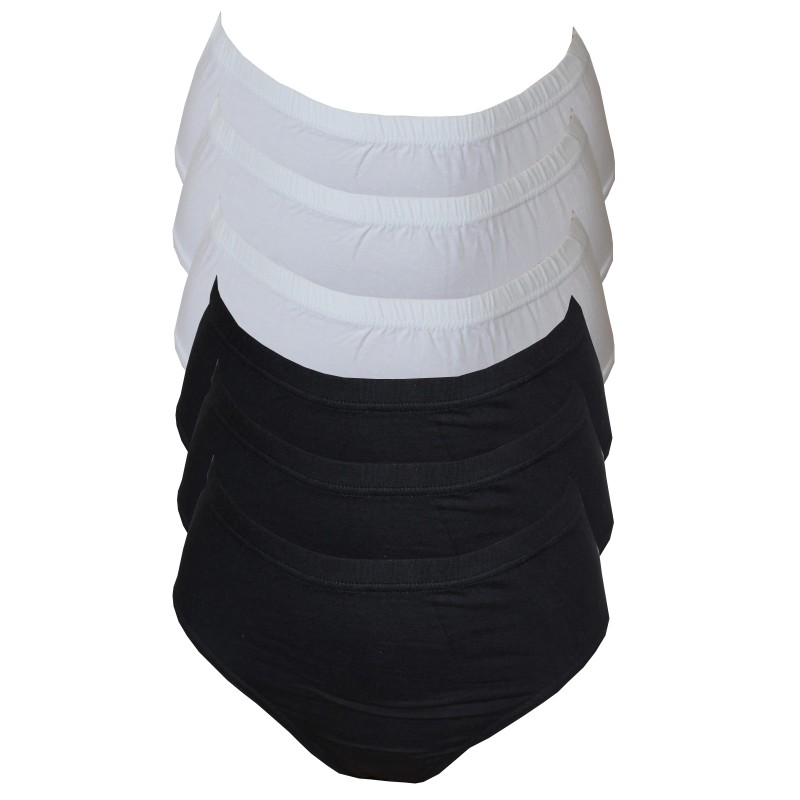 Dívčí bavlněné klasické kalhotky 2You - set 6ks, bílé, černé